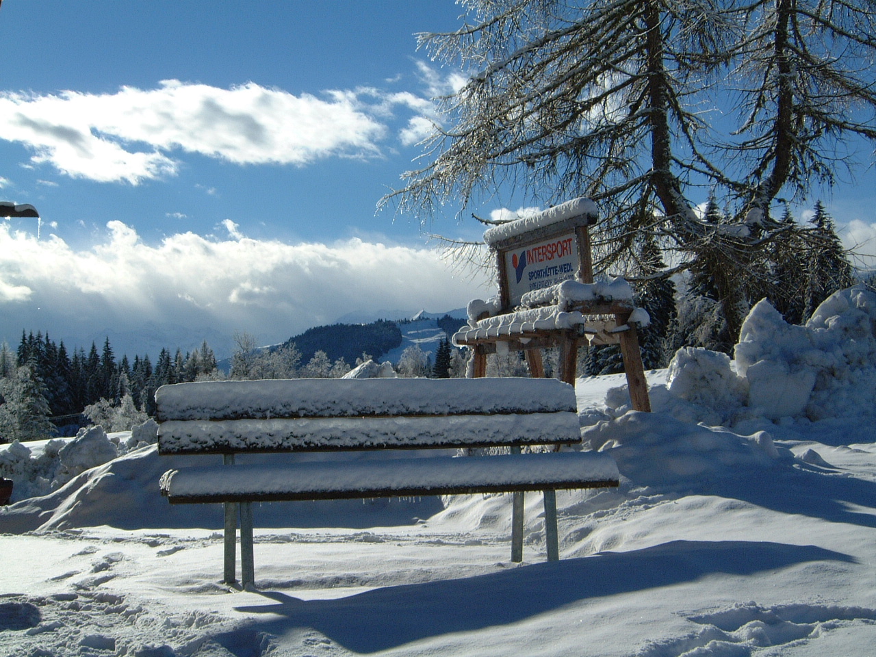 Neuleutasch in Austria - snow on the ground.