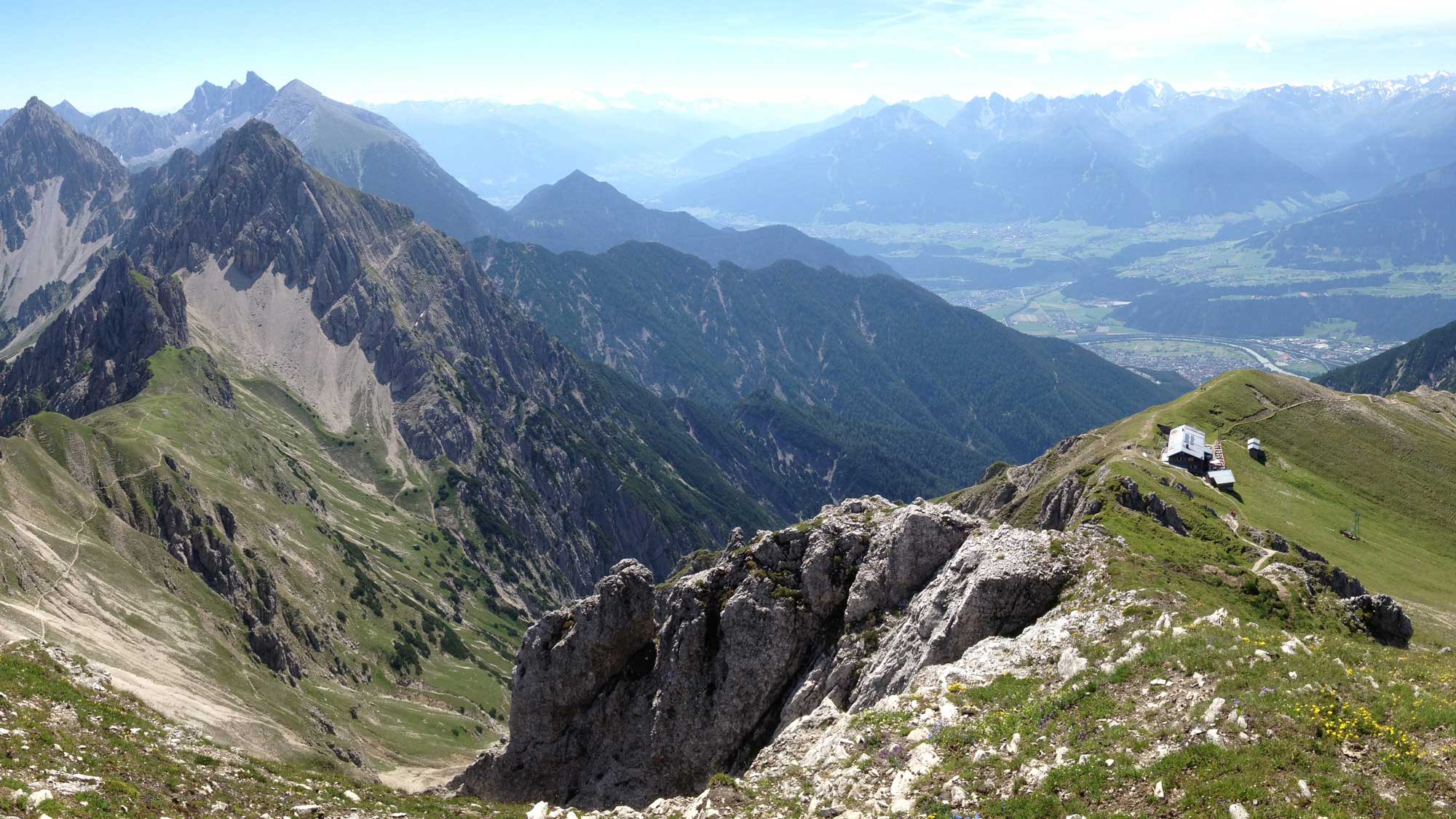 Neuleutasch in Austria - a view of the mountains from the top of a mountain.