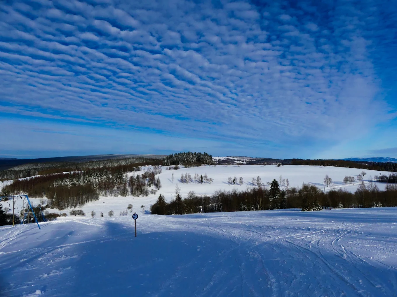 Osmelakowa Dolina – Spalona in Poland - a view from the top of a ski slope.
