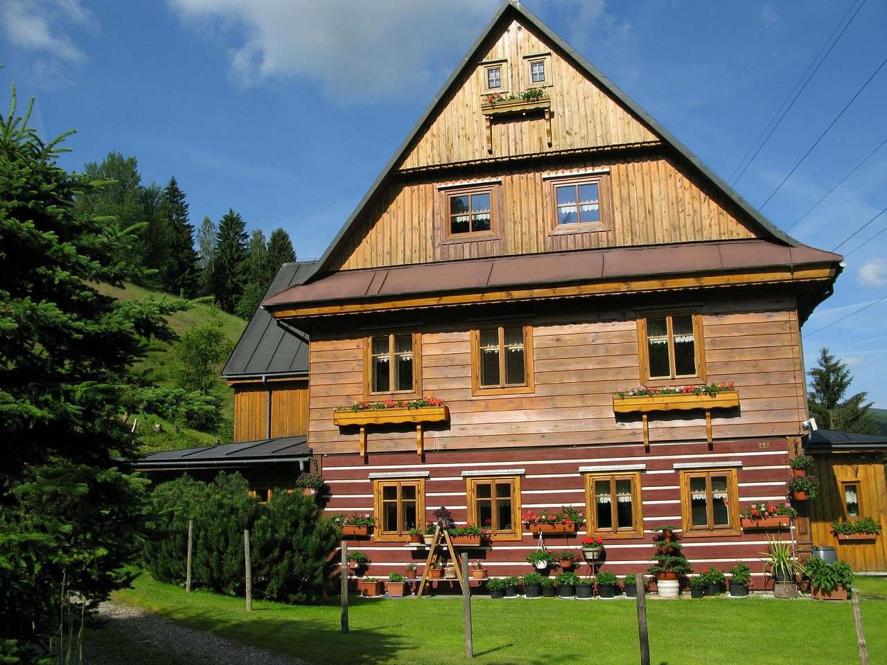 Sagasserovy boudy – Velká Úpa in Czech Republic - the house is made of wood.