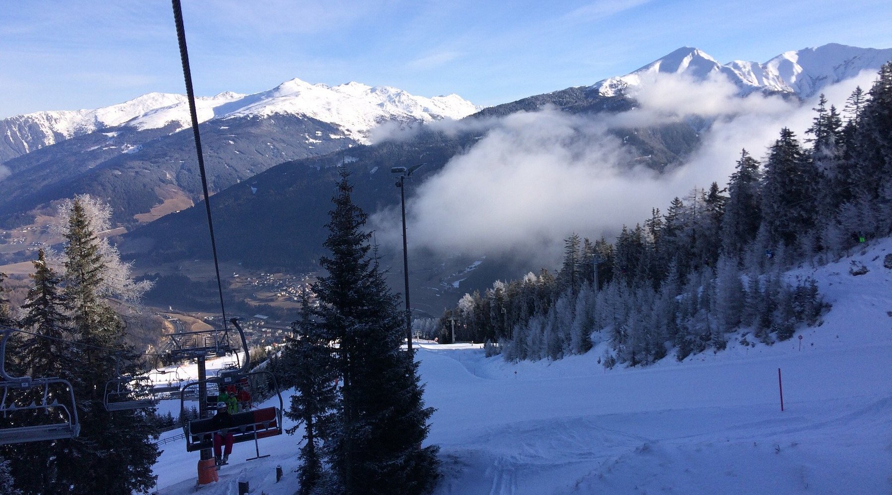Arena Bergeralm in Austria - a view of the mountains from a ski lift.