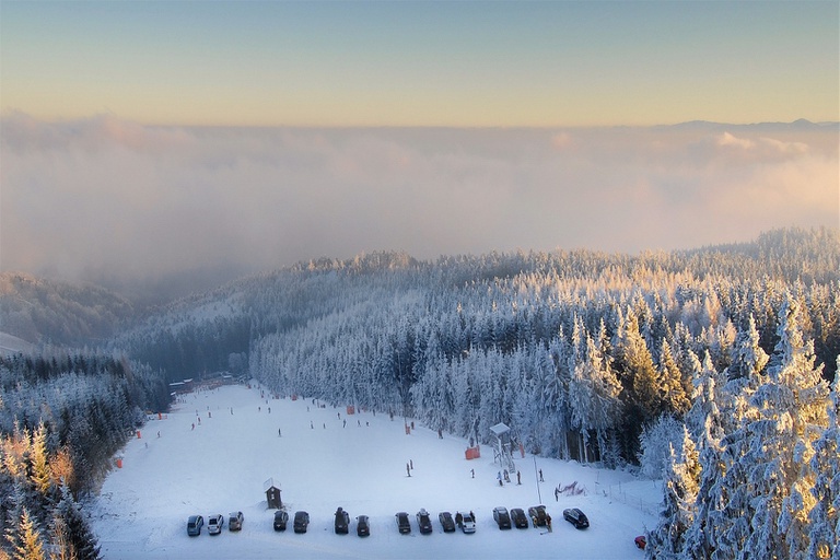 Jauerling – Maria Laach am Jauerling in Austria - a view from the top of a snowy mountain.