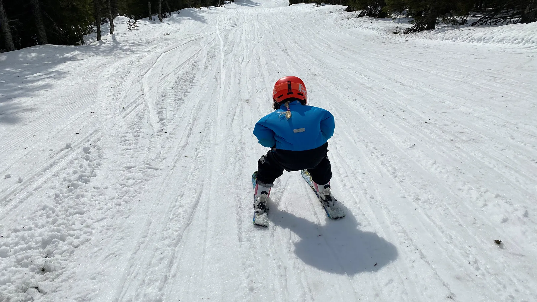 Bryngfjordsbacken in Sweden - a person on a snowboard going down a hill.