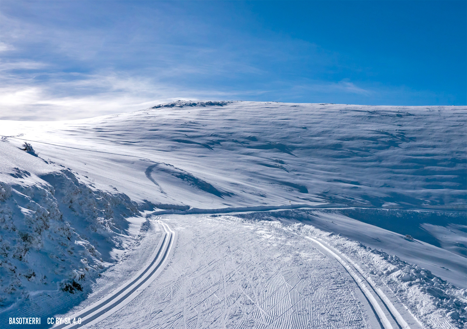 Val d'Azun in France - tracks in the snow.