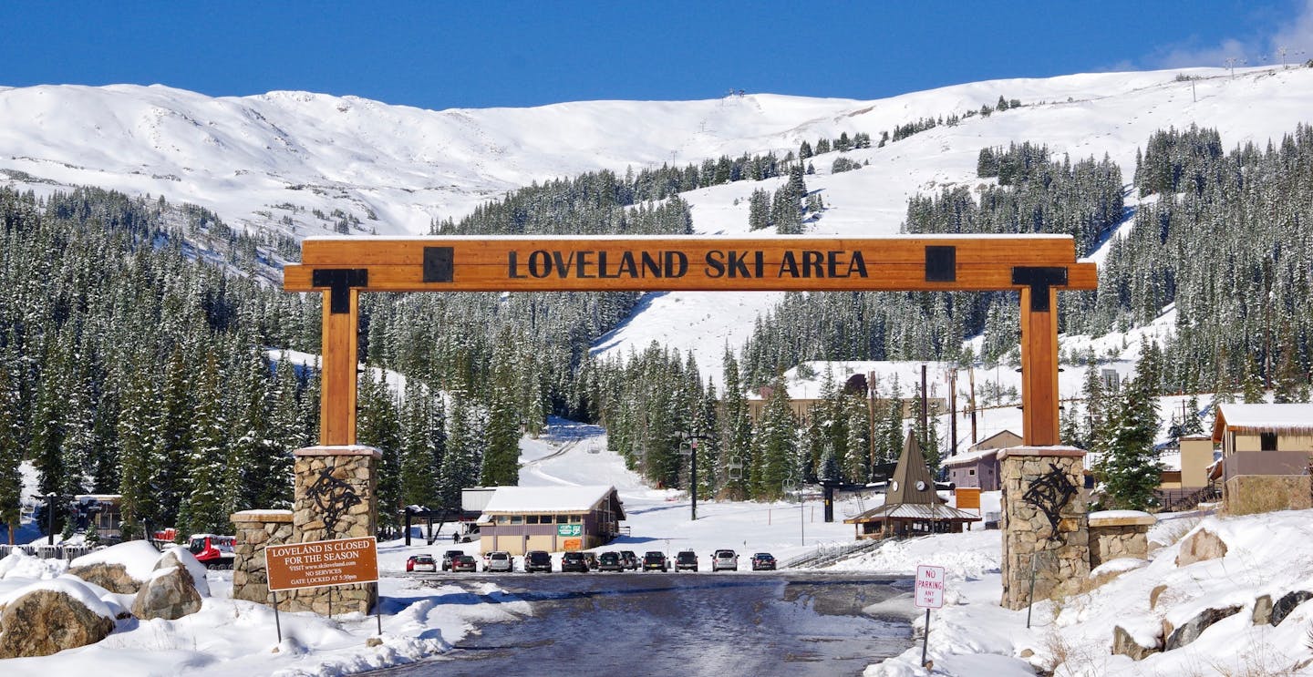 Loveland in USA - the entrance to loveland ski area.