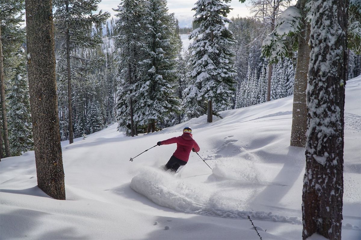 Mont-Blanc QC in Canada - a person skiing down a hill in the snow.