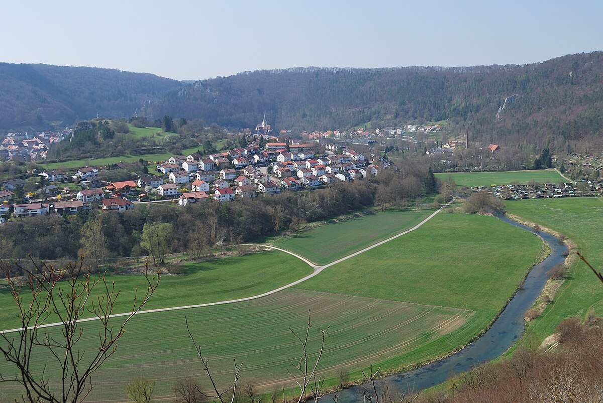 Beiningen in Germany - a small town in the middle of a valley.