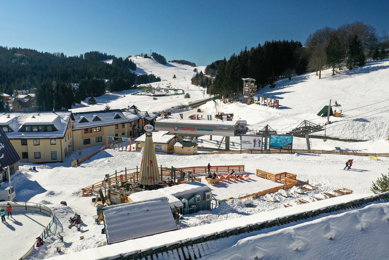 Donovaly in Slovakia: a view of a ski resort in the snow.