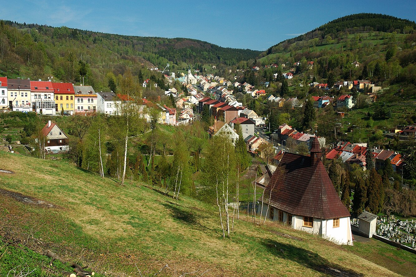Eduard – Jáchymov in Czech Republic - a view of a small town in the mountains.