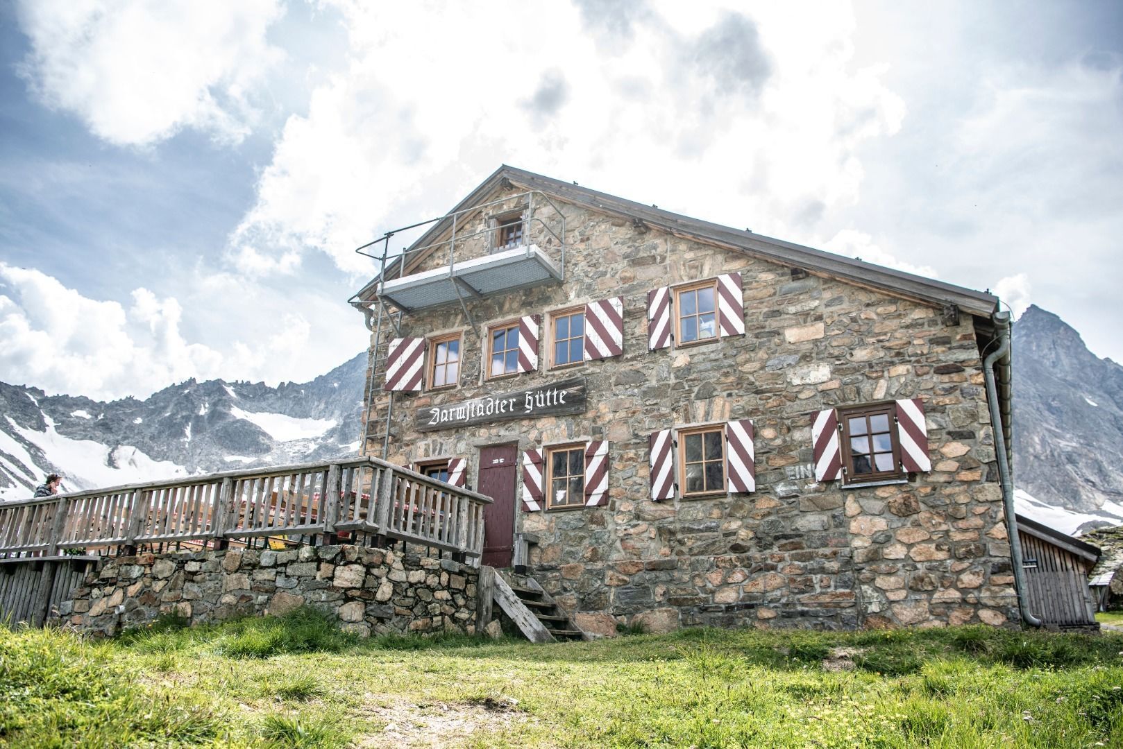 Darmstädter Hütte in Germany - a stone house in the swiss alps.