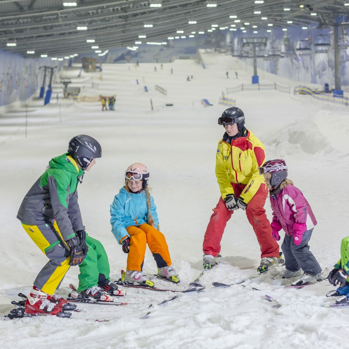 Alpenpark Neuss in Germany - a group of skiers.