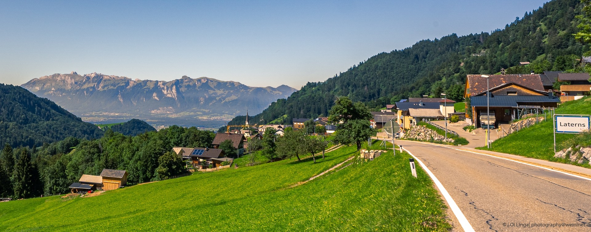 A beautiful sunny day at Gapfohl in Bodensee-Vorarlberg, Austria highlighting a charming chalet amidst a ski resort, surrounded by the grandeur of snow-capped mountains, signifies a perfect winter sports scene.