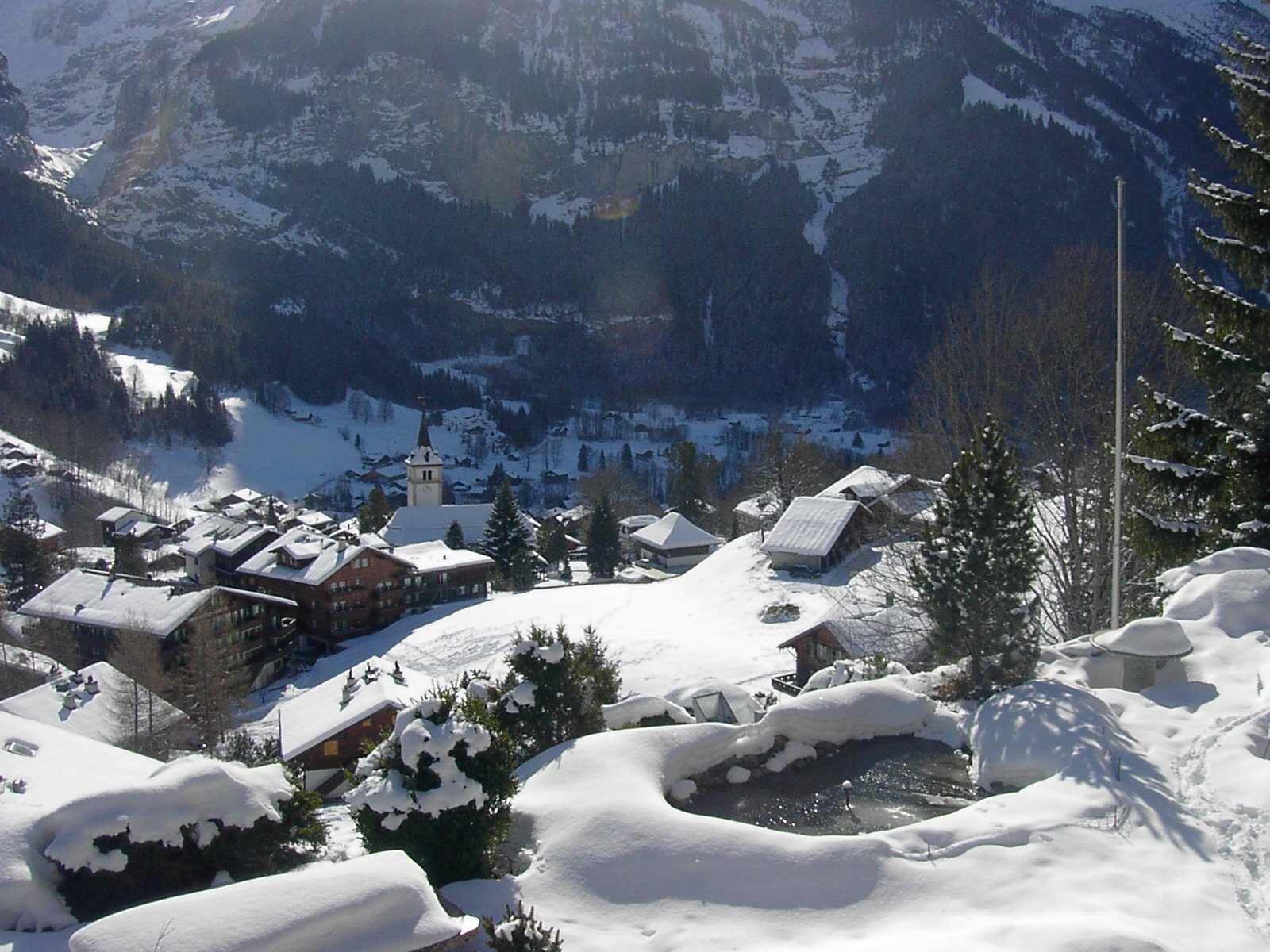 Grindelwald First in Switzerland - snow on the ground.