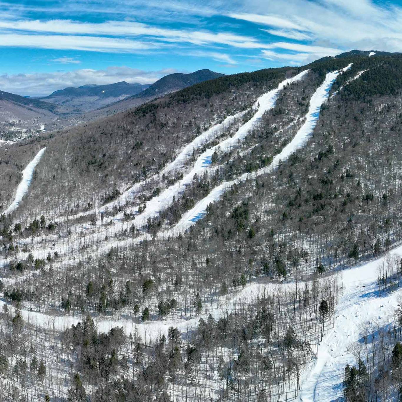 Loon Mountain Resort in USA - a view of the mountains from the top of the mountain.