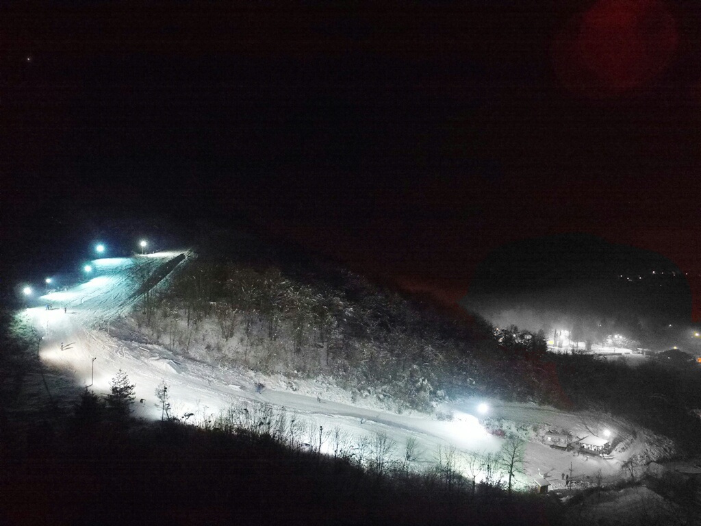 Vučići in Croatia - a night time view of a ski slope.