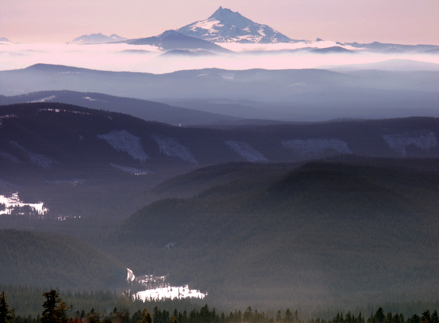 Timberline in USA - mountains in the distance.