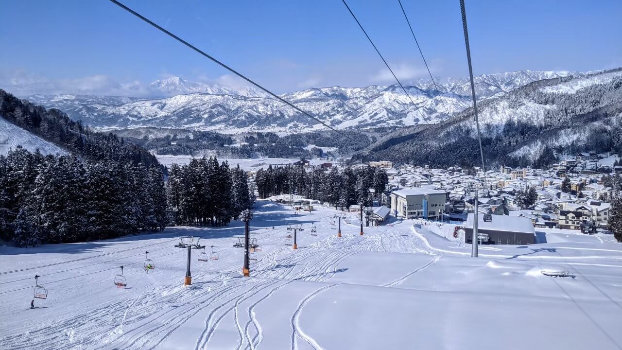 Nozawa Onsen in Japan - the view from the top of the ski lift.