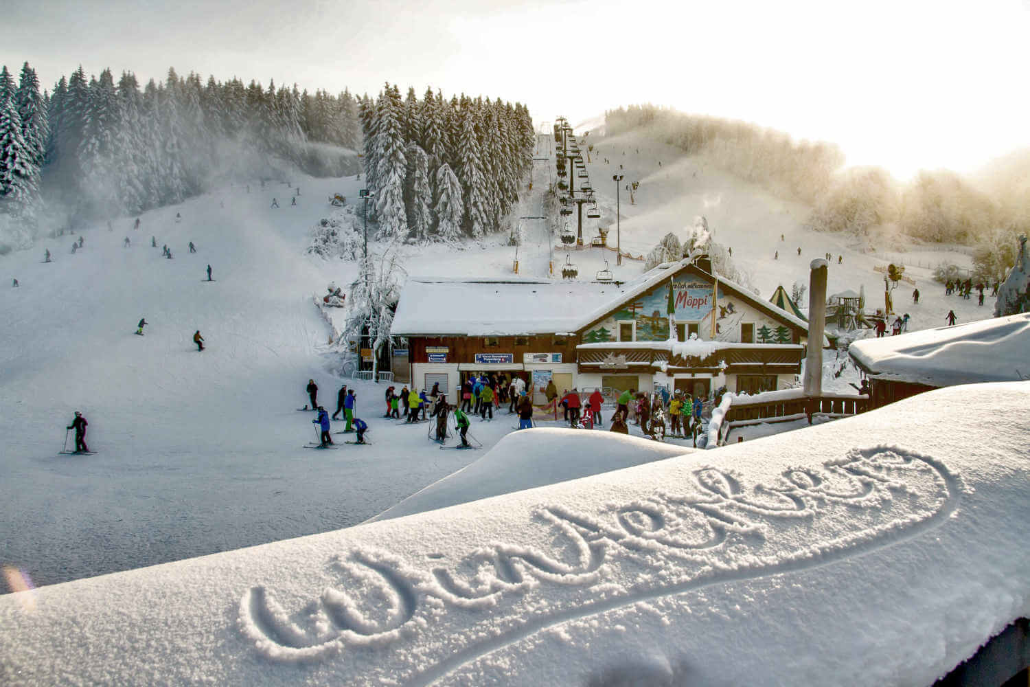 Winterberg in Germany - snow on the ground.