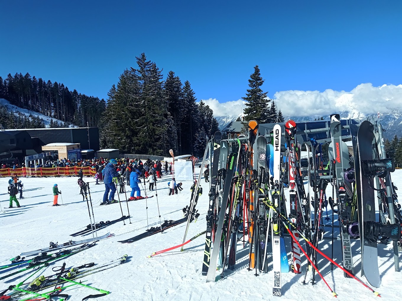 Glungezerbahn in Austria - a bunch of ski poles.