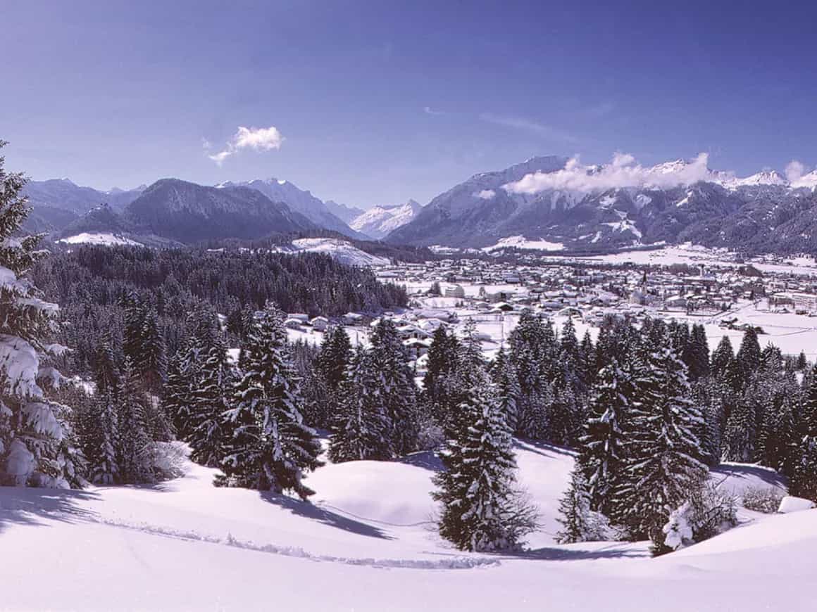 Jungholz in Austria - snow on the ground.