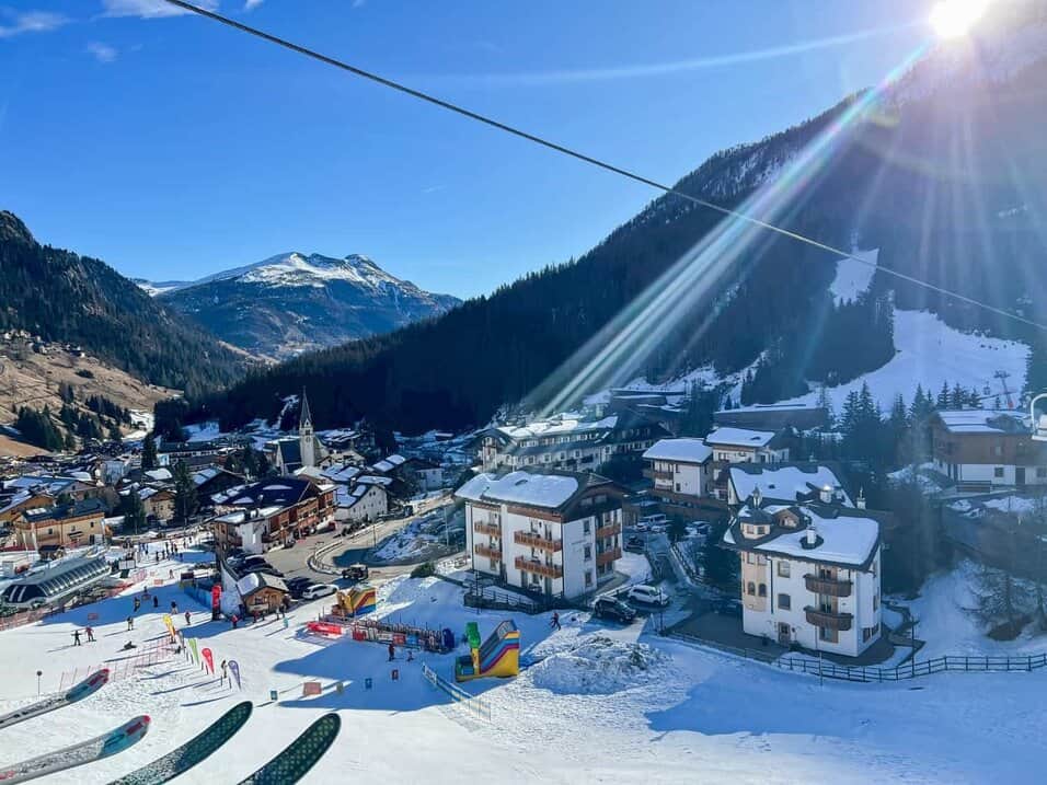 Santa Caterina Valfurva in Italy: a view of a ski resort with snow on the ground.