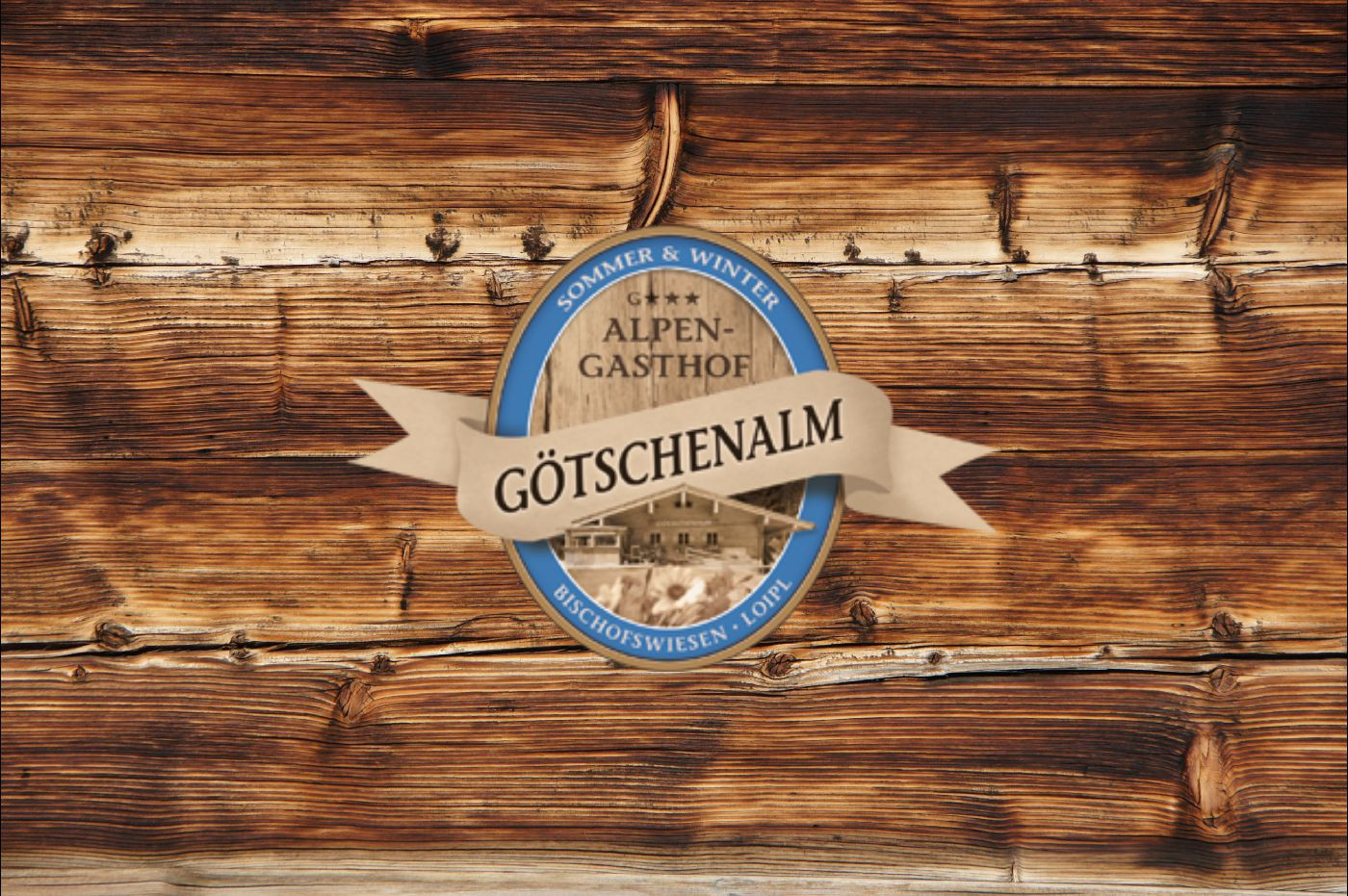 Götschen – Bischofswiesen in Germany - a wooden sign with the words gosham on it.