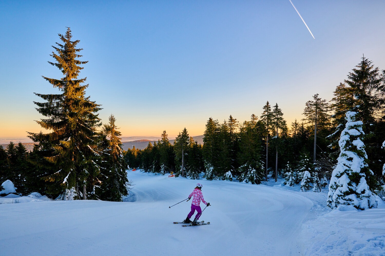 Ochsenkopf in Germany - a person riding skis down a snowy slope.