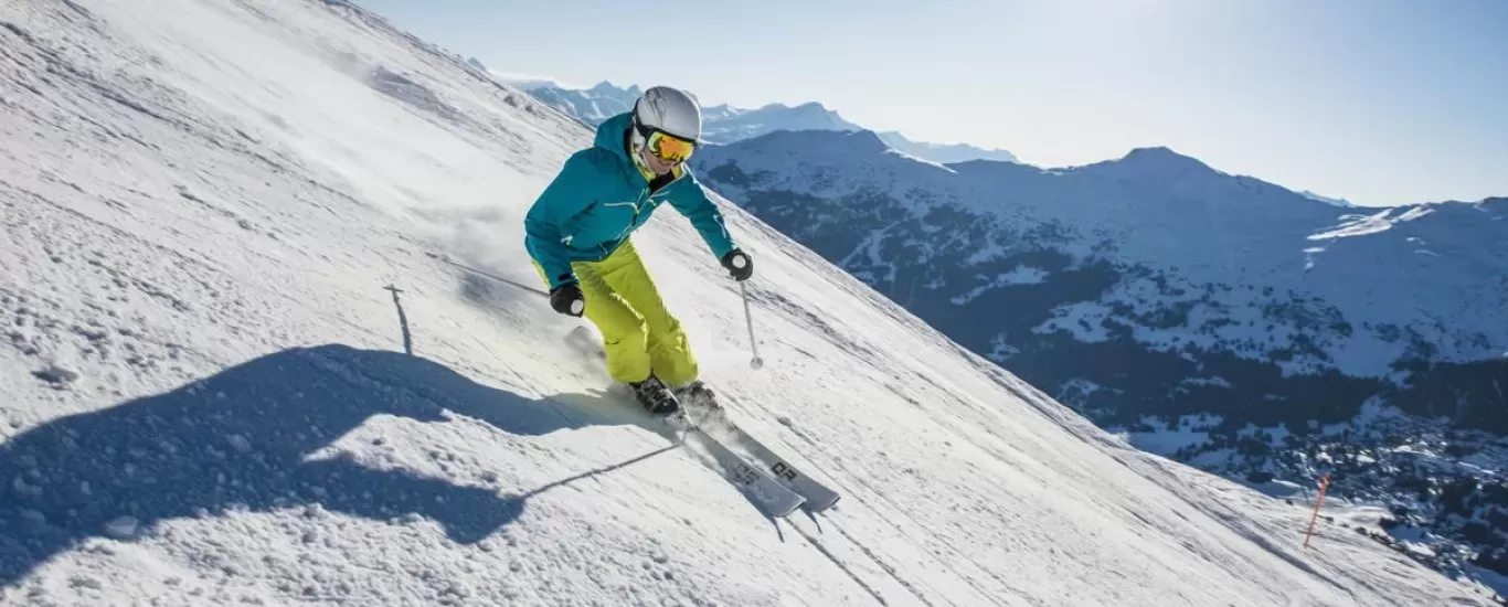 Dolakha Kalinchowk Resort in Nepal - a person skiing down the side of a mountain.