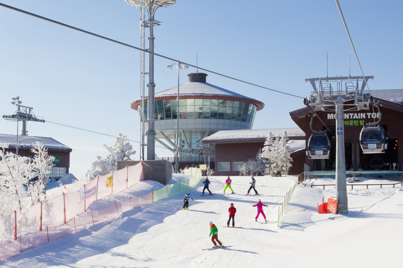 High1 Resort in South Korea - a clear blue sky.