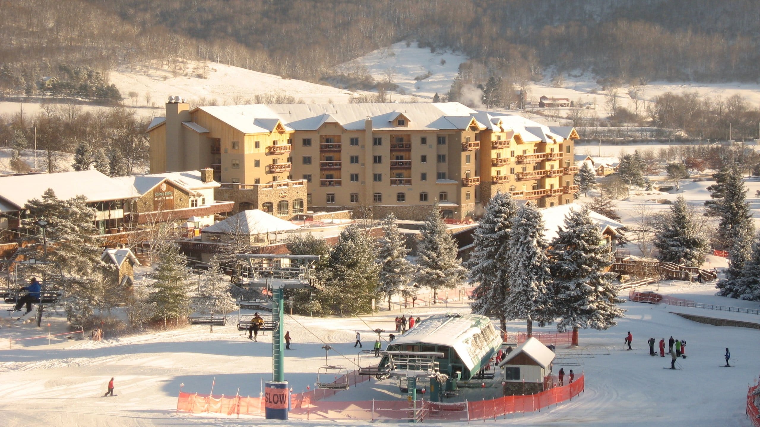 Holiday Valley Resort in USA - snow on the ground.
