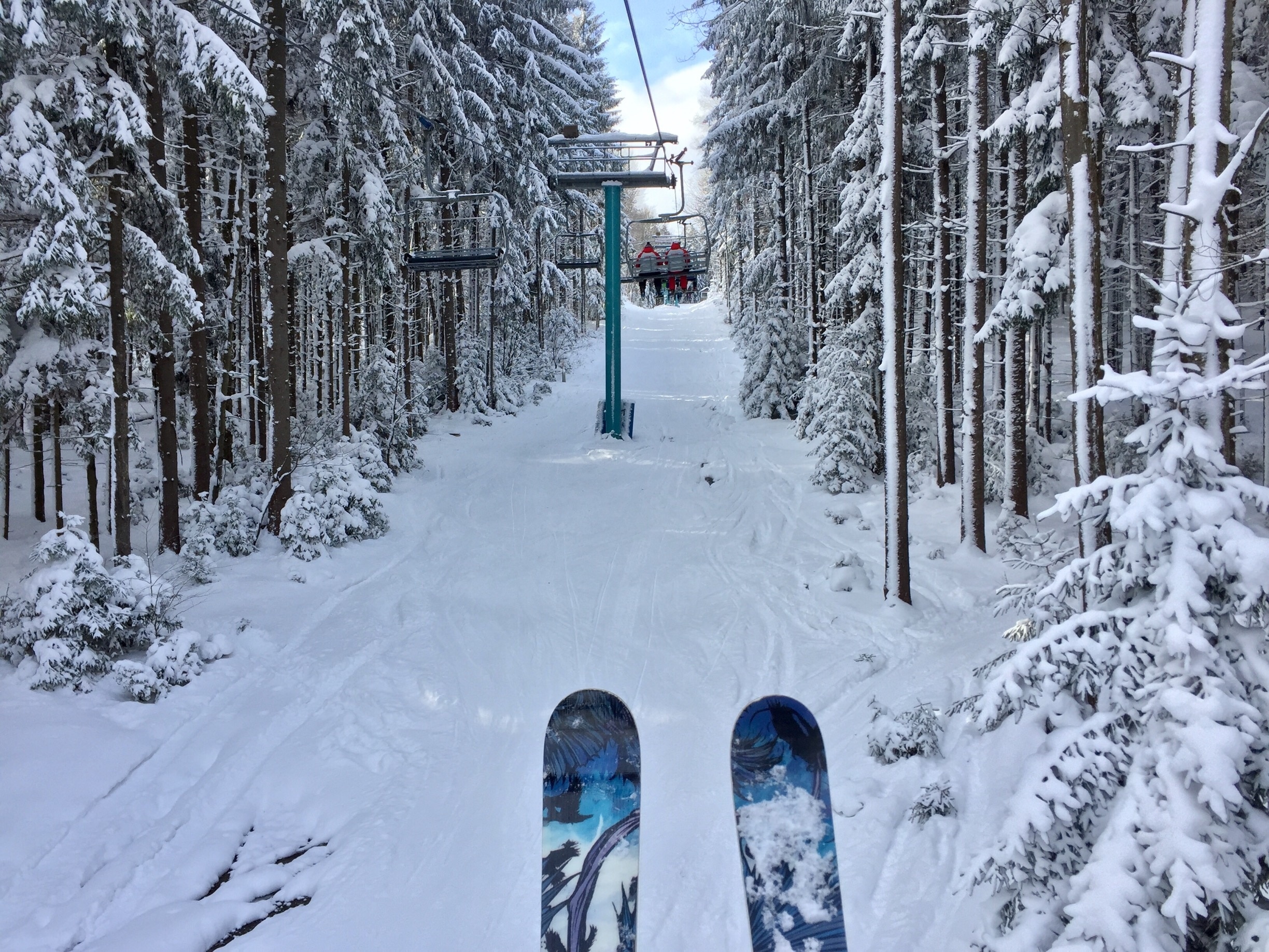 Holiday Valley Resort in USA - a pair of ski boards sitting in the snow.