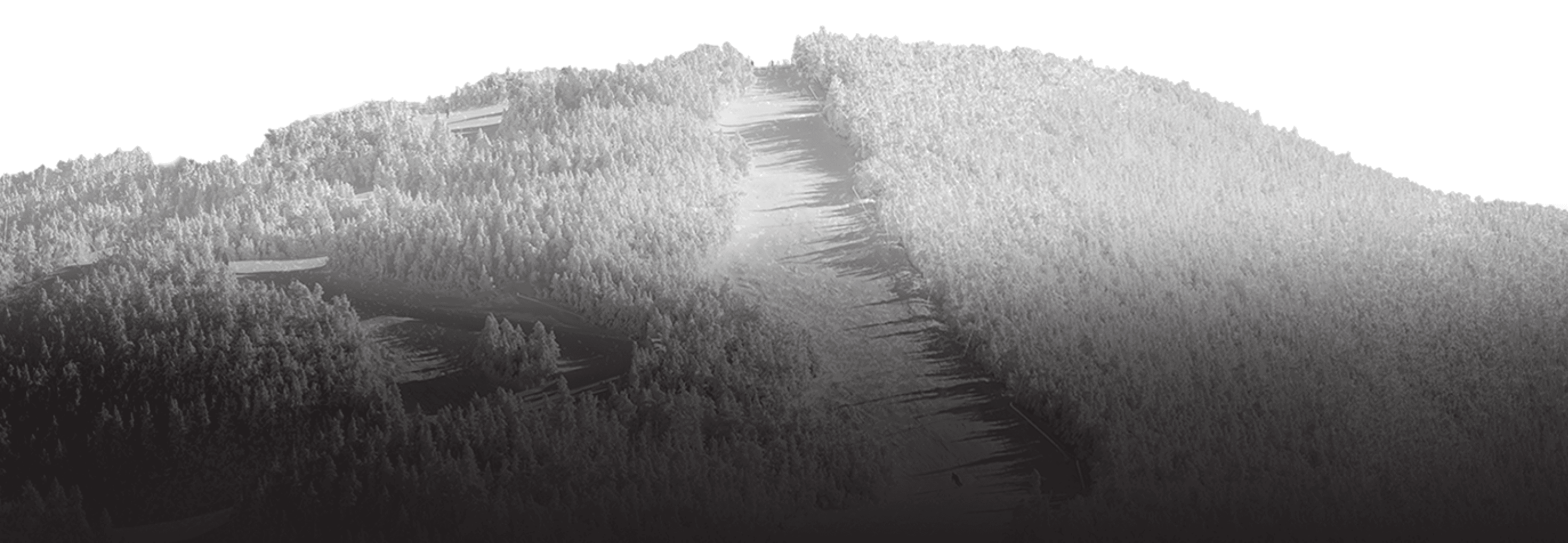 Cannon Mountain in USA - a black and white photo of a mountain.