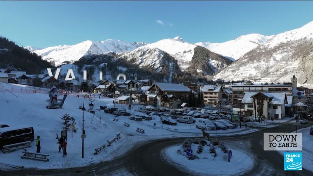 Le Seignus in France - a small town with snow covered mountains in the background.
