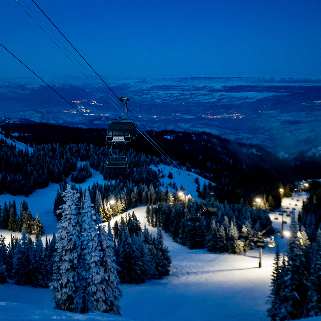 Mission Ridge WA in USA - a ski lift going up a snowy mountain.