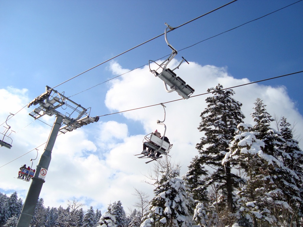 Babin Do – Bjelašnica in Bosnia and Herzegovina - a ski lift going up the mountain.