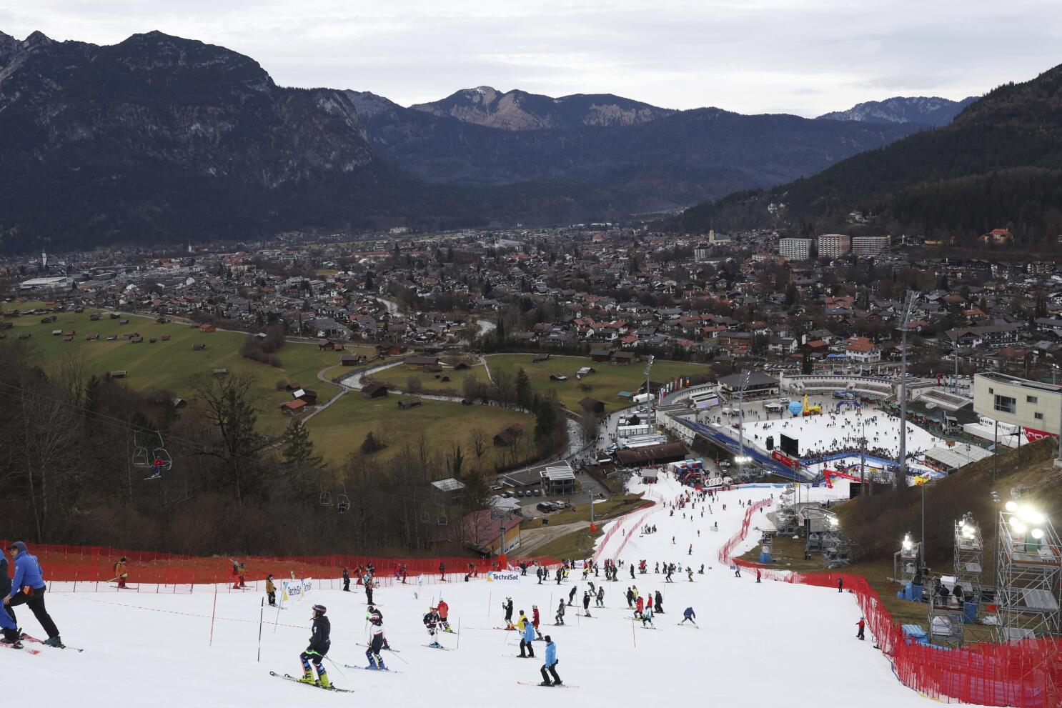 Hochstein – Lienz in Austria - a group of people skiing down a hill.