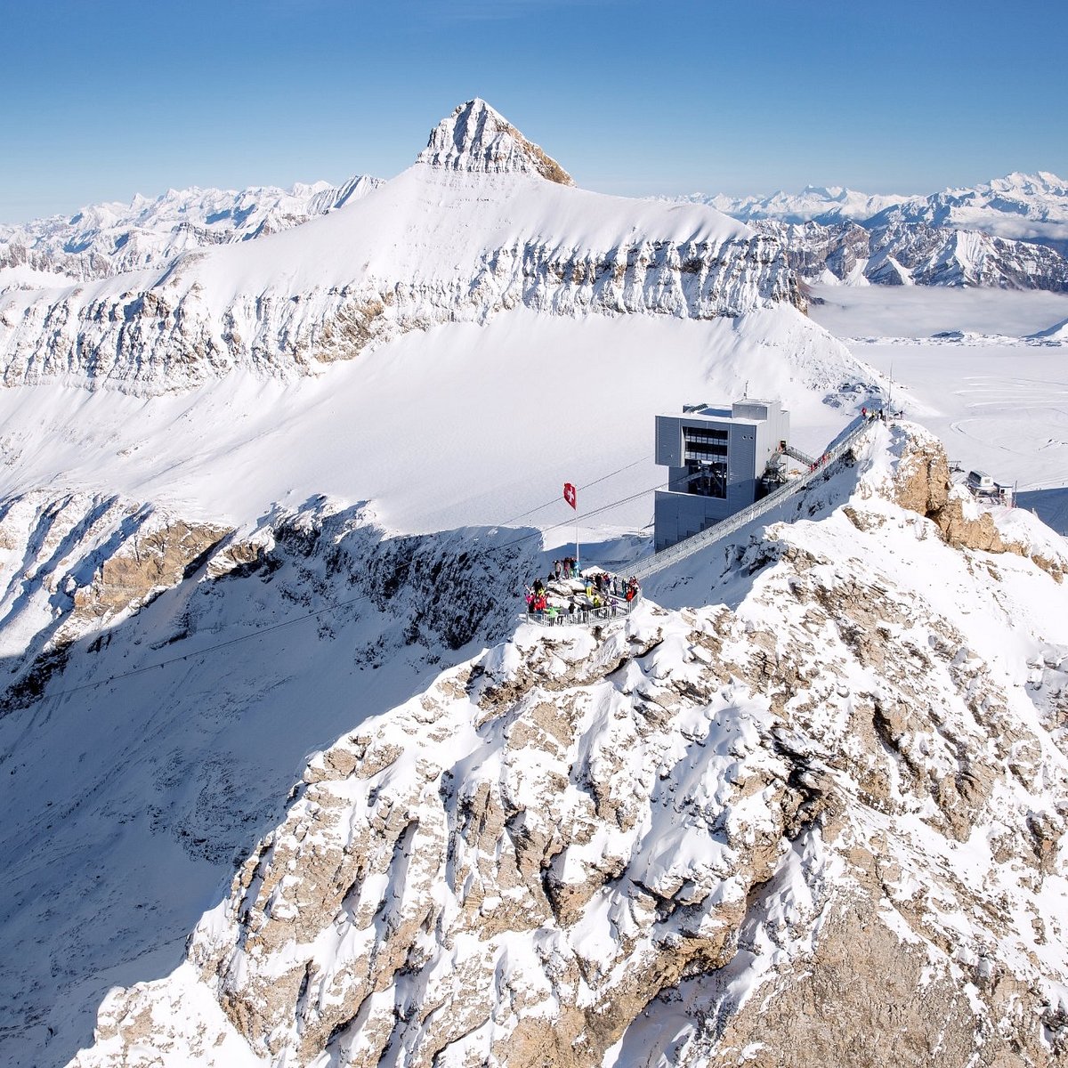 Glacier 3000 – Les Diablerets in Switzerland - the summit of mont mont mont in the french alps.