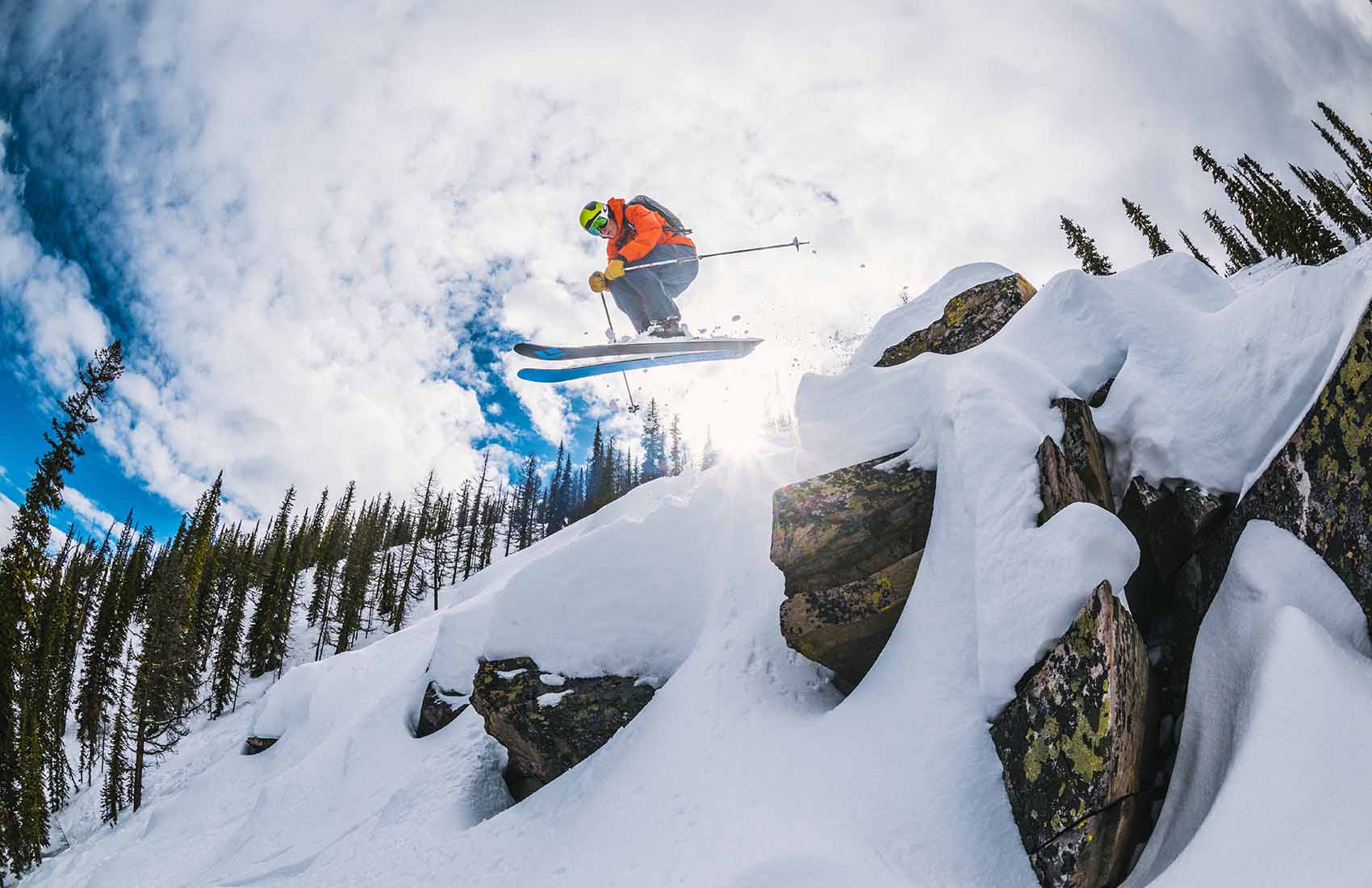 Discovery Ski Area in USA - a person jumping in the air on a snowboard.