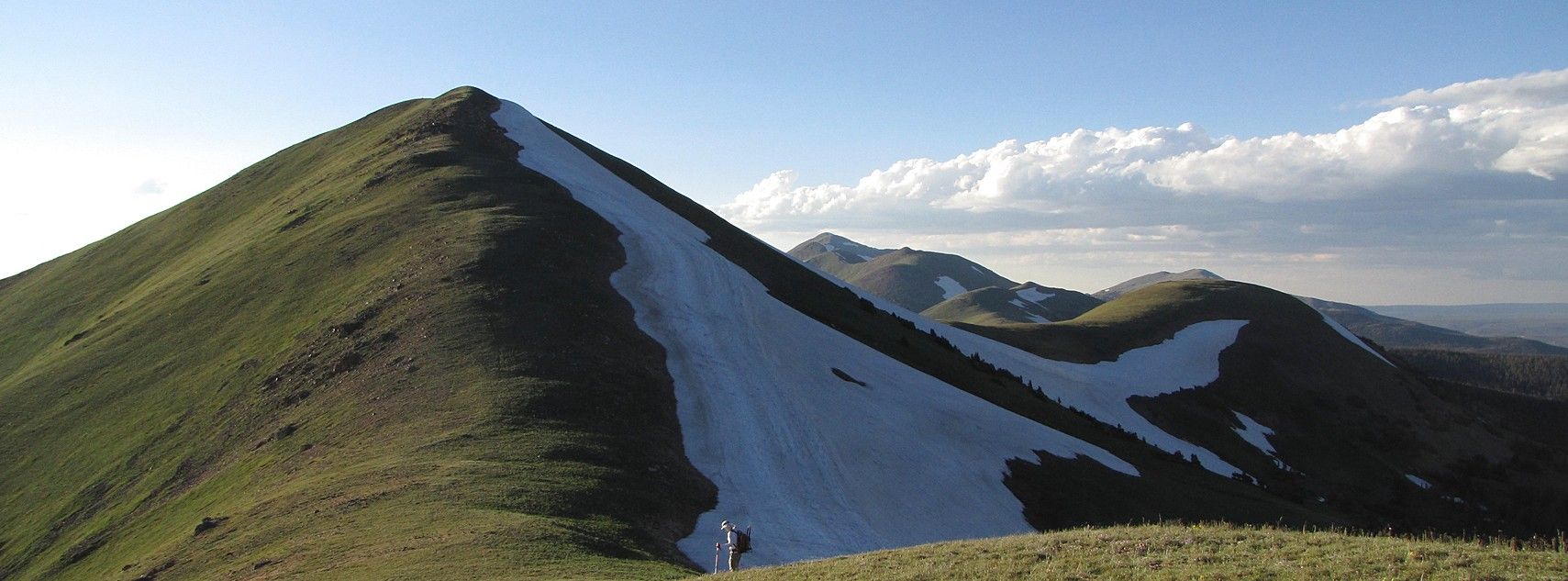 Diamond Peaks in USA - a person walking up the side of a mountain.
