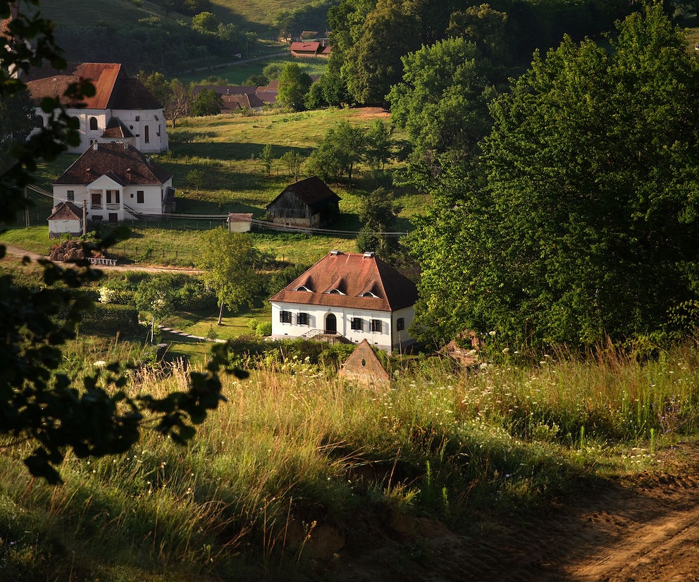 Transylvania Heliski in Romania - a small house in the middle of the countryside.