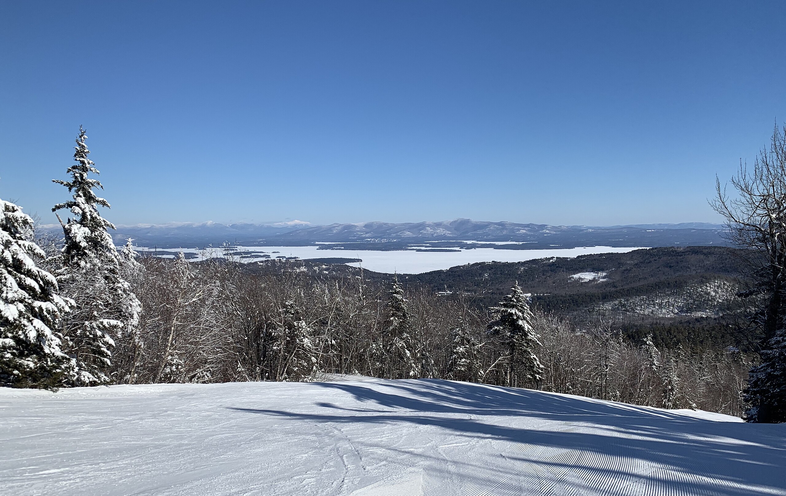 Gunstock Mountain Resort in USA - a clear blue sky.