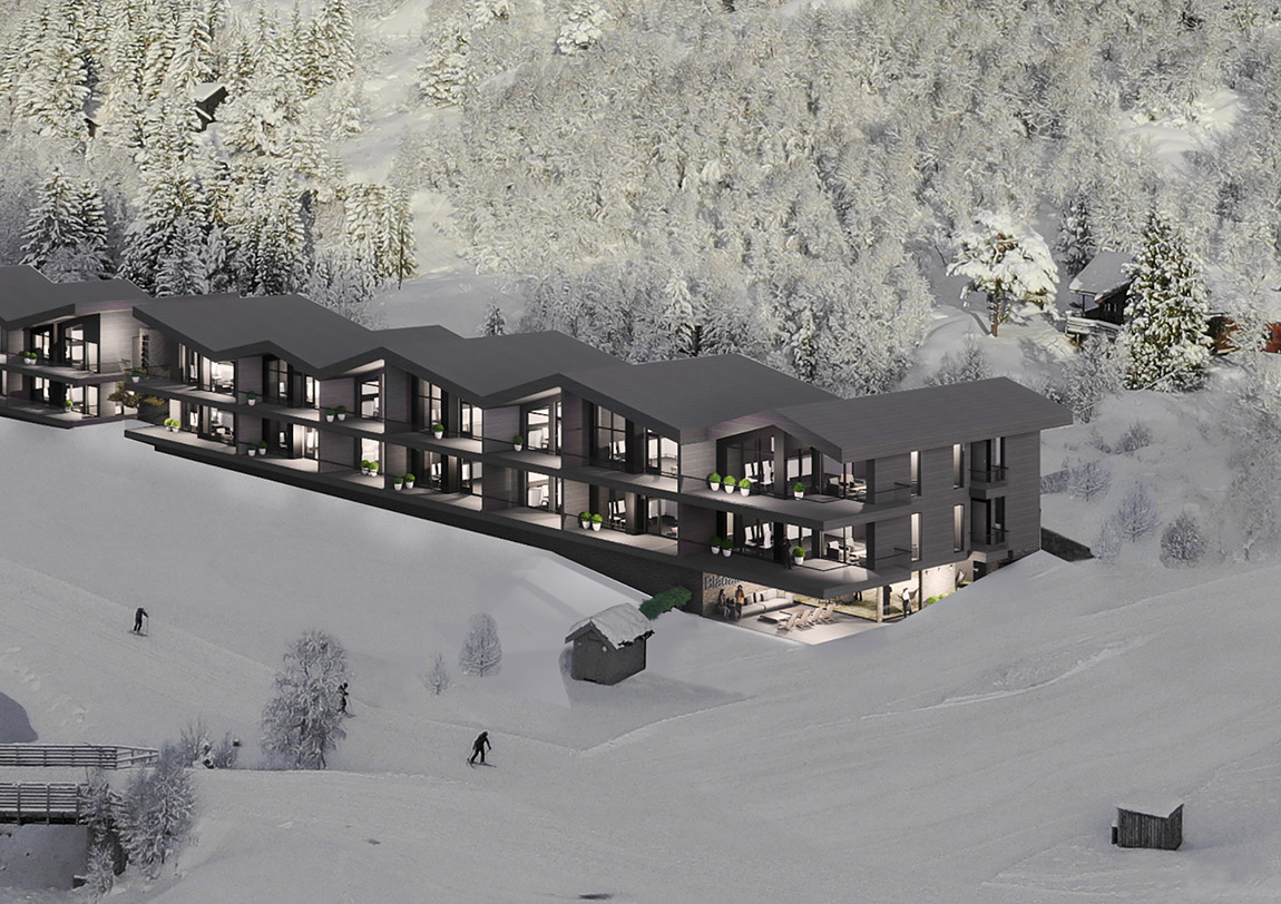 Strandafjellet Skisenter in Norway: an aerial view of a ski resort surrounded by snow.