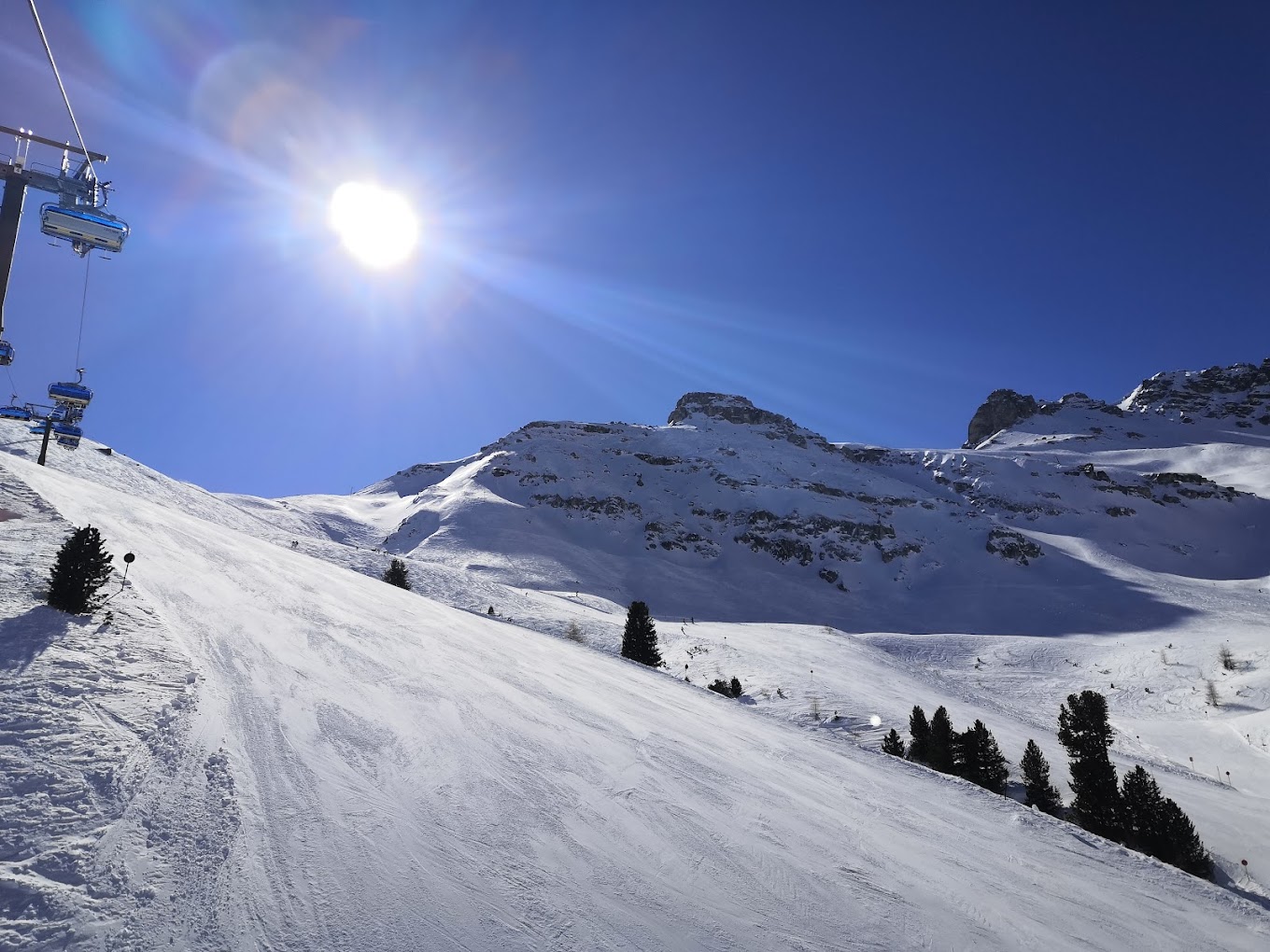Schlick 2000 in Austria - a ski lift going up the side of a mountain.