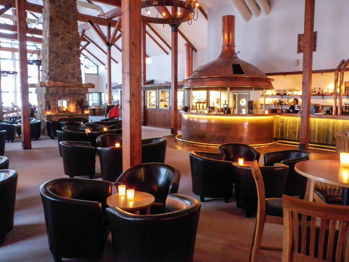 Romme Alpin in Sweden - the interior of a restaurant with tables and chairs.