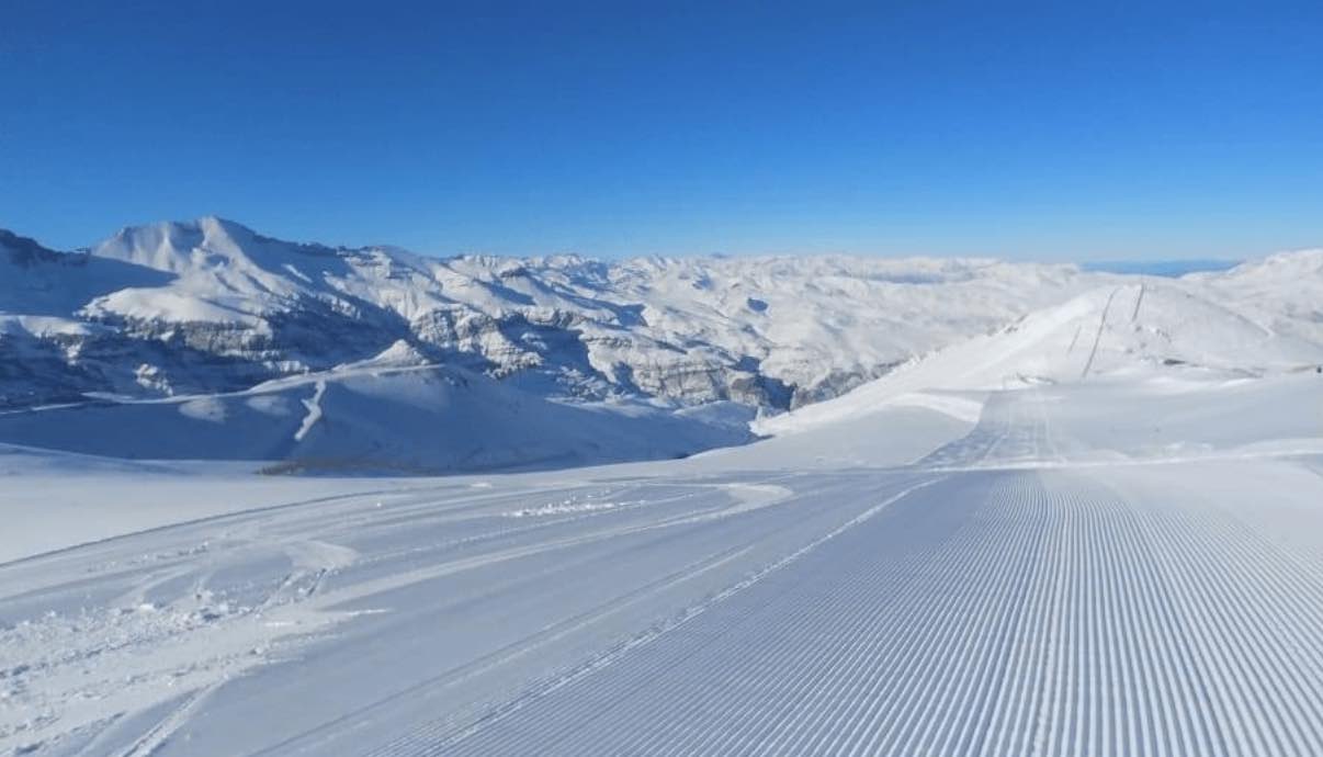El Colorado | Farellones in Chile - a view from the top of a snow covered mountain.