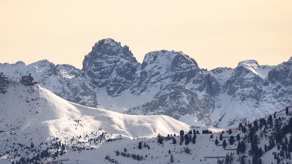 Monte Bondone in Italy - the mountains are covered in snow.