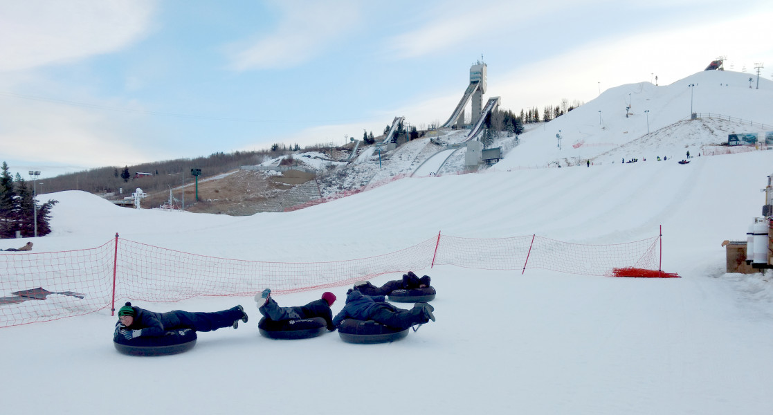 Canada Olympic Park – Calgary in Canada - the snow is white in color.