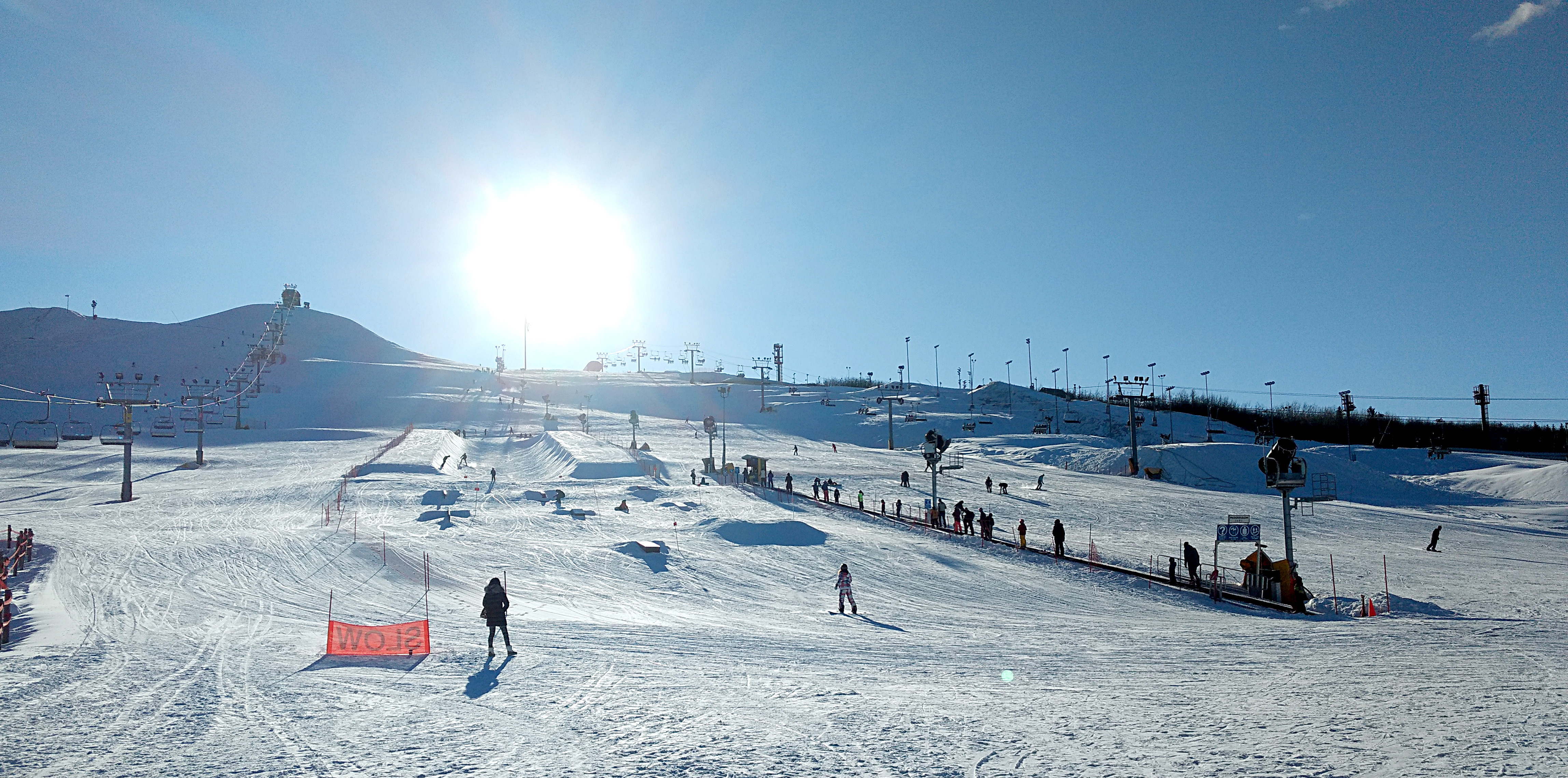 Canada Olympic Park – Calgary in Canada - a clear blue sky.