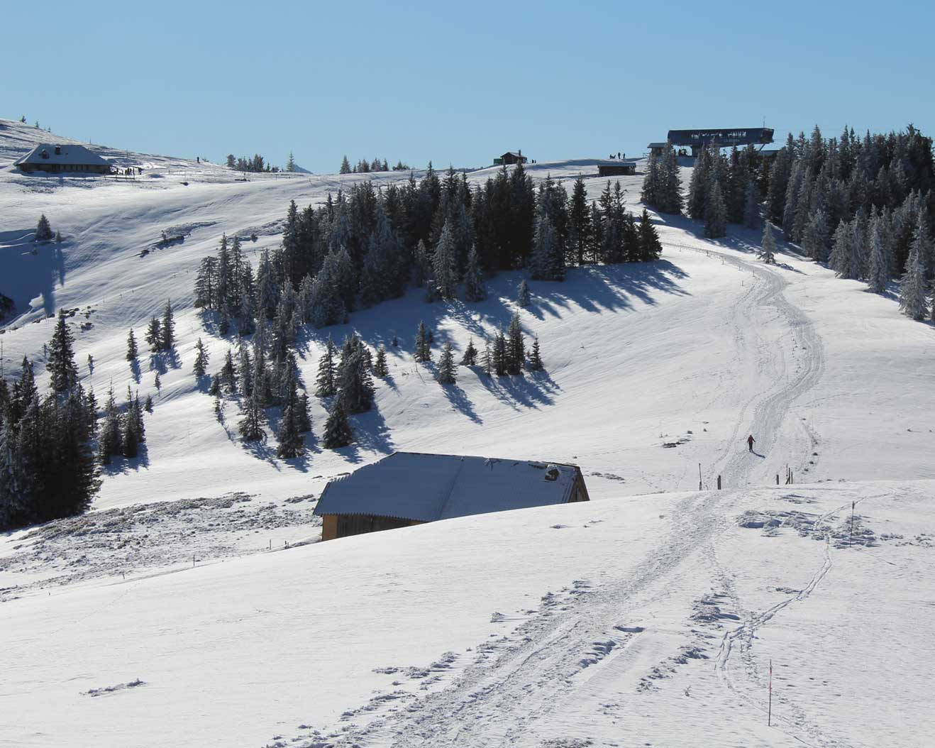 La Berra in Switzerland - snow on the ground.