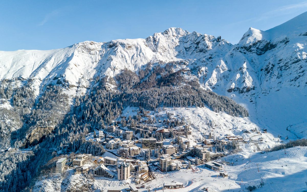 Station Gourette in France: a ski resort in the french alps.